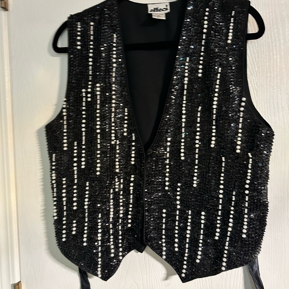 Black Sequin Vest by Chico's